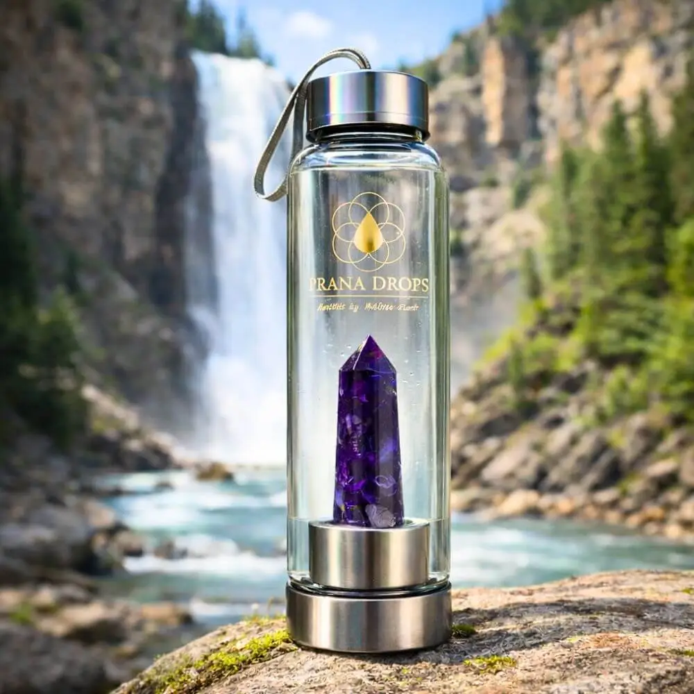 Prana Drops ametiszt kristálykulacs természetes környezetben